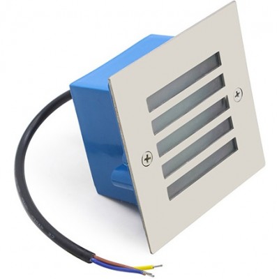 Φωτιστικό Χωνευτό Τετράγωνο LED 1W 230V 4000K Λευκό Φως Αλουμινίου Inox IP65